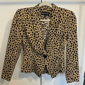 VINTAGE Bicci Petite Cheetah Print Blazer